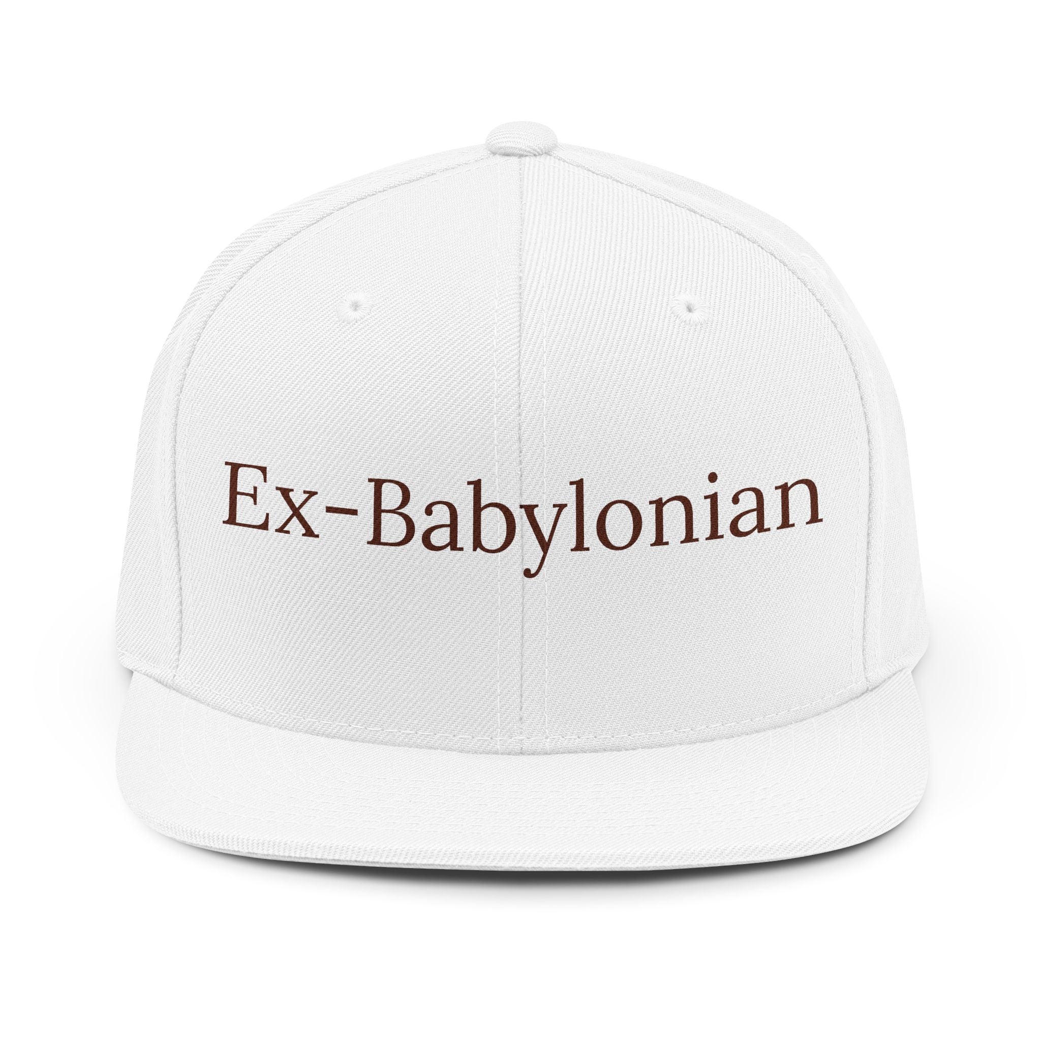 Ex-Babylonian Snapback Hat — Vintage Script Embroidered Baseball Cap