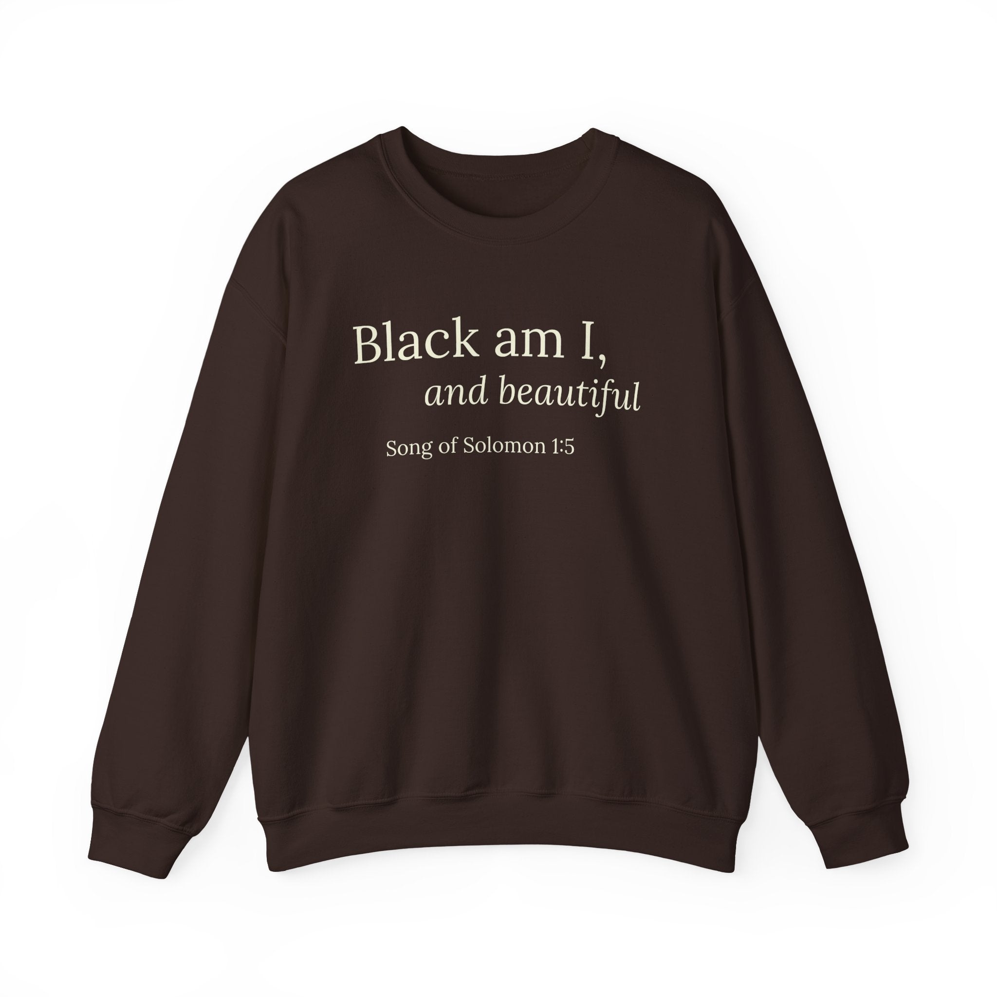 Sweat-shirt « Je suis noire et belle » — Cantique des Cantiques 1:5, col rond inspirant