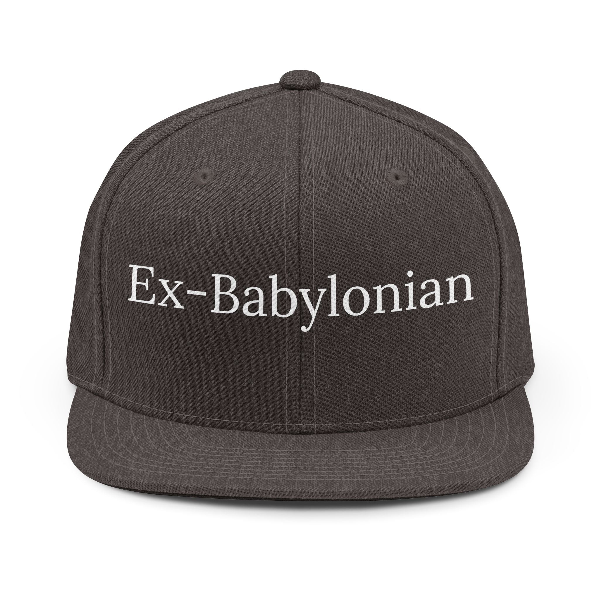 Ex-Babylonian Snapback Hat — Vintage Script Embroidered Baseball Cap