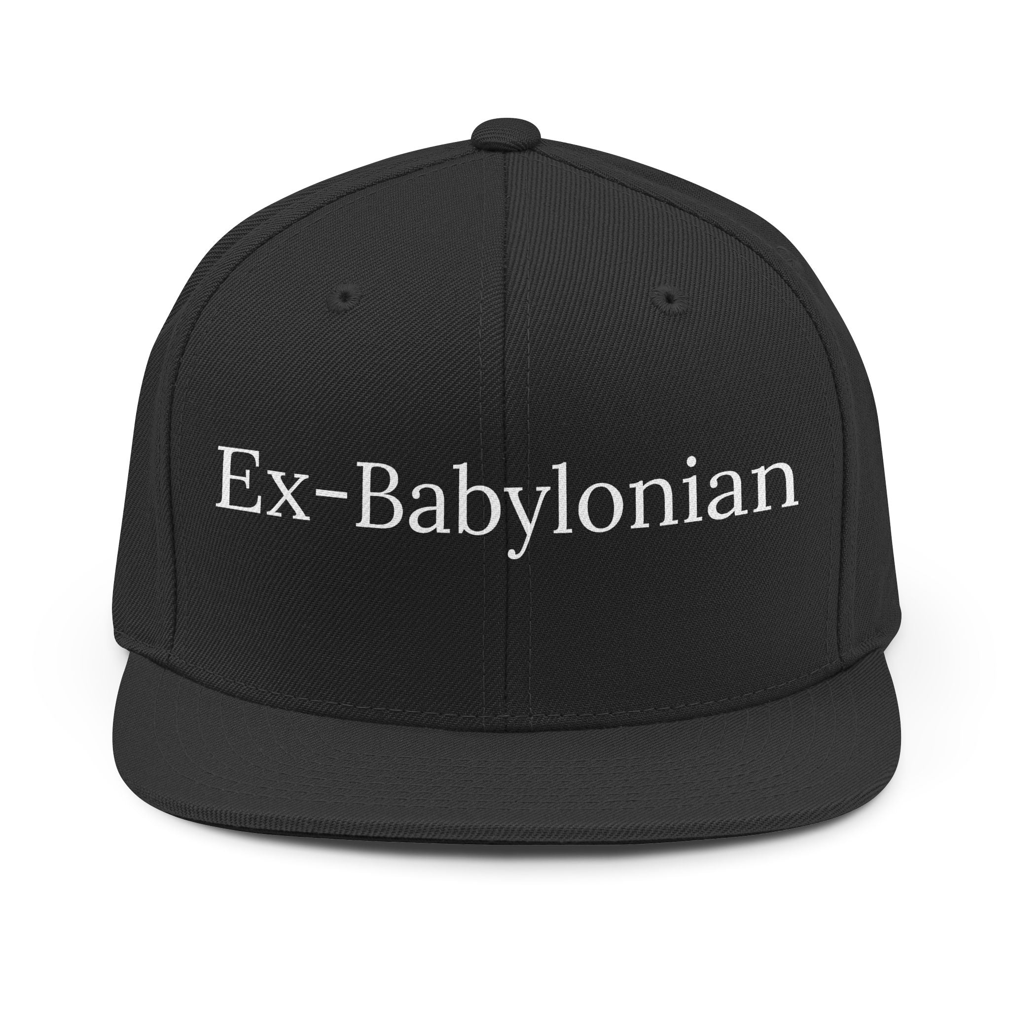 Ex-Babylonian Snapback Hat — Vintage Script Embroidered Baseball Cap