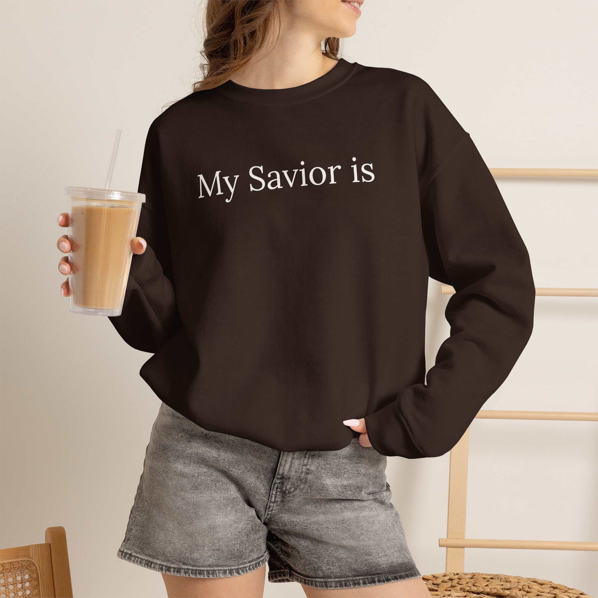 Christian Crewneck Sweatshirt "My Savior is Brown" –  Pullover